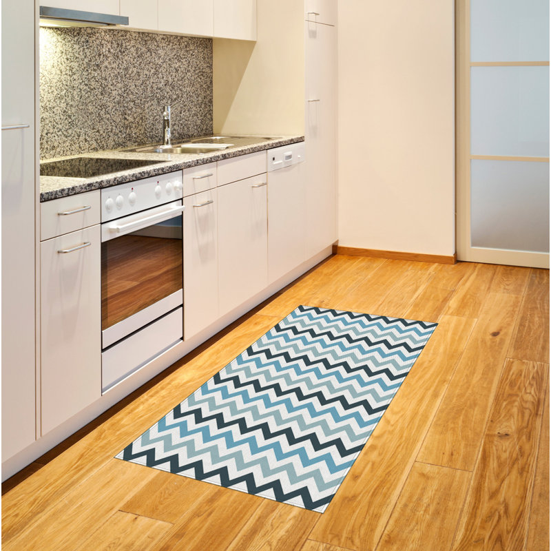 Blue High Density Long Fiber Poly Threads Decorative Area Rug Carpet, Rectangle 2'7" x 5'