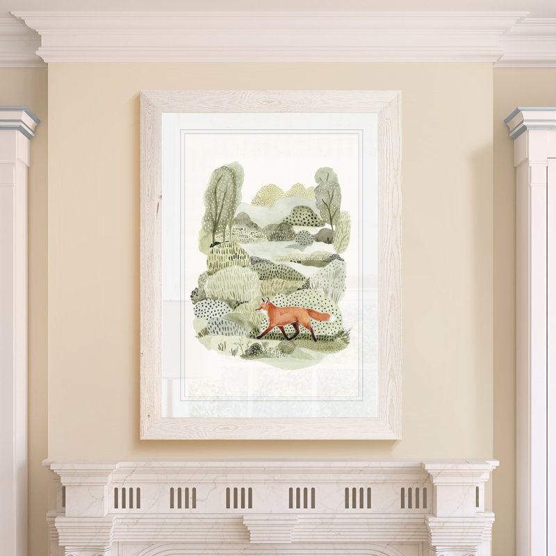 « fox glen ii »-cadre photo imprimé sur papier, H 28 po x l 38 po x 1,25 po, Encadré imprimé blanc