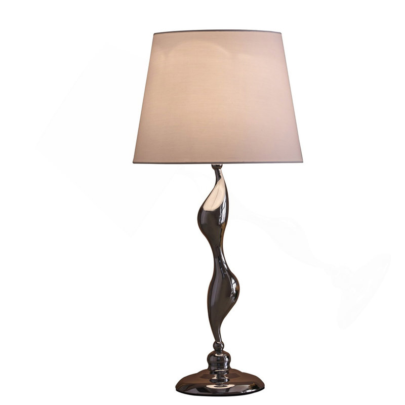 Lampe de table argentée 24 "Erte Art Deco Silhouette