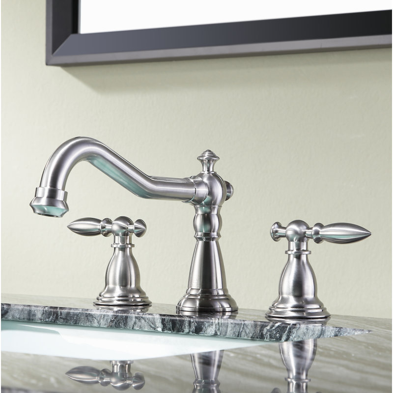 Robinet pour salle de bain large Patriarch, Nickel brossé