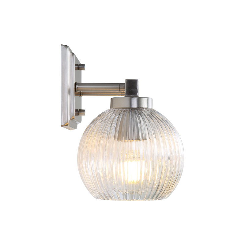 Ensemble de meuble-lavabo 2 lumières avec abat-jour côtelé Nella, Étain