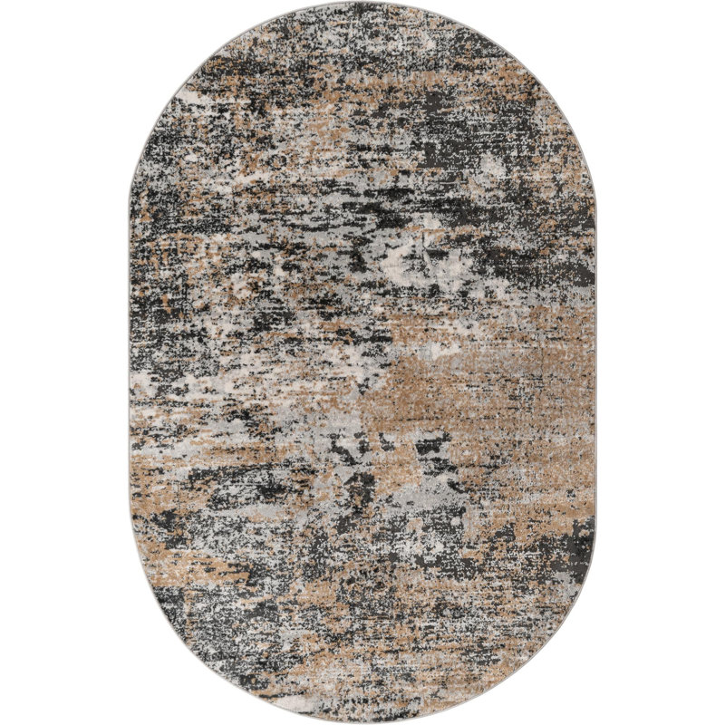 Highdell Abstract Indoor Rug, Oval 5'3" x 8'