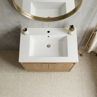 30" Ceramic Bathroom Vanity White