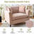  46.9" Oversized Soft Chenille Upholstered Deep Seat Accent Chair, Armchair with Plush Pillows, Pink-1587426878