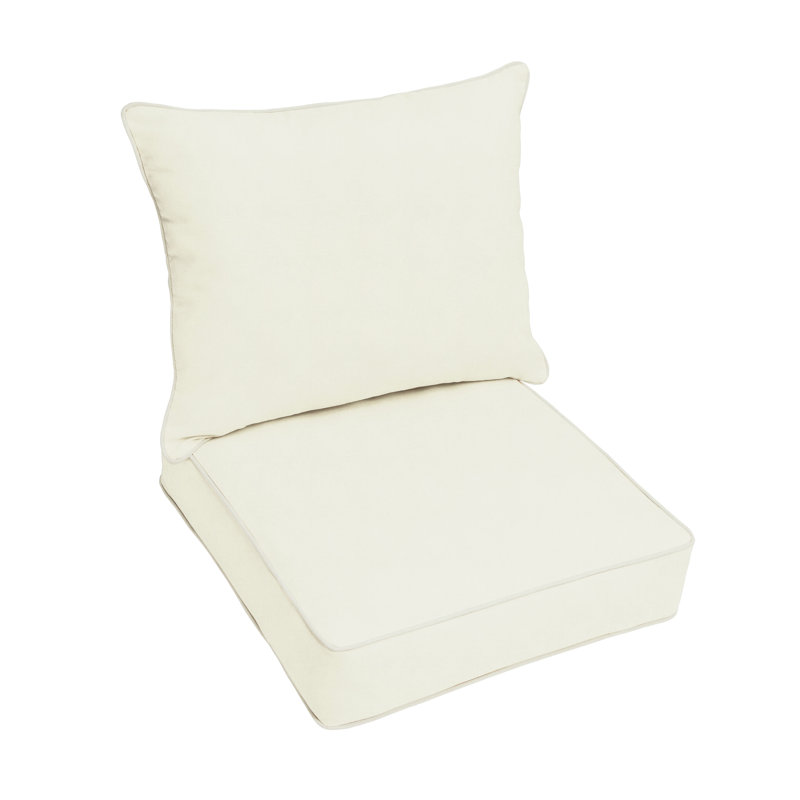 Sunbrella Outdoor Solid Corded Deep Seating Pillow and Cushion Set, 30 in W x 27 in D x 5 in H, Sunbrella - Canvas Natural