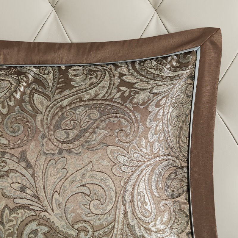 Luxurious Blue Brown Bedding Sets, Cotton Polyester, Modern Bedroom Elegance