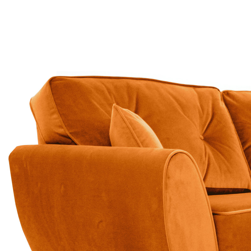 Rafe 2 Seater Velvet Sofa, Burnt Orange Velvet