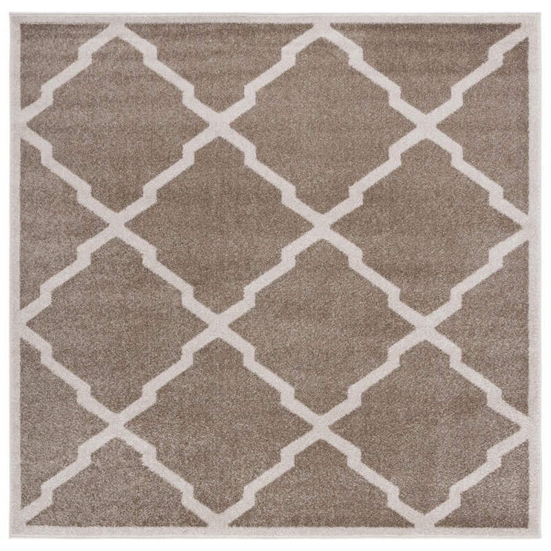Ammundsen Geometric Wheat/Beige Indoor Area Rug, Square 7'