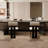 Black Rectangular Solid Wood + Acrylic desk-108781379