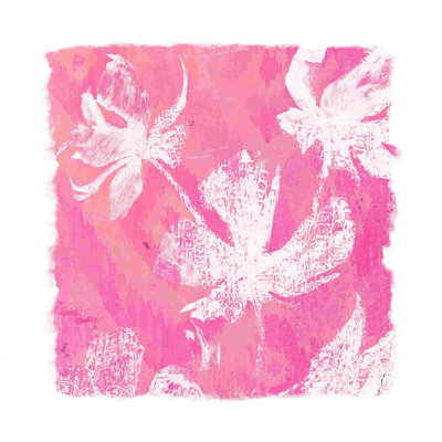 Fleurs roses texturées - peinture sur toile tendue