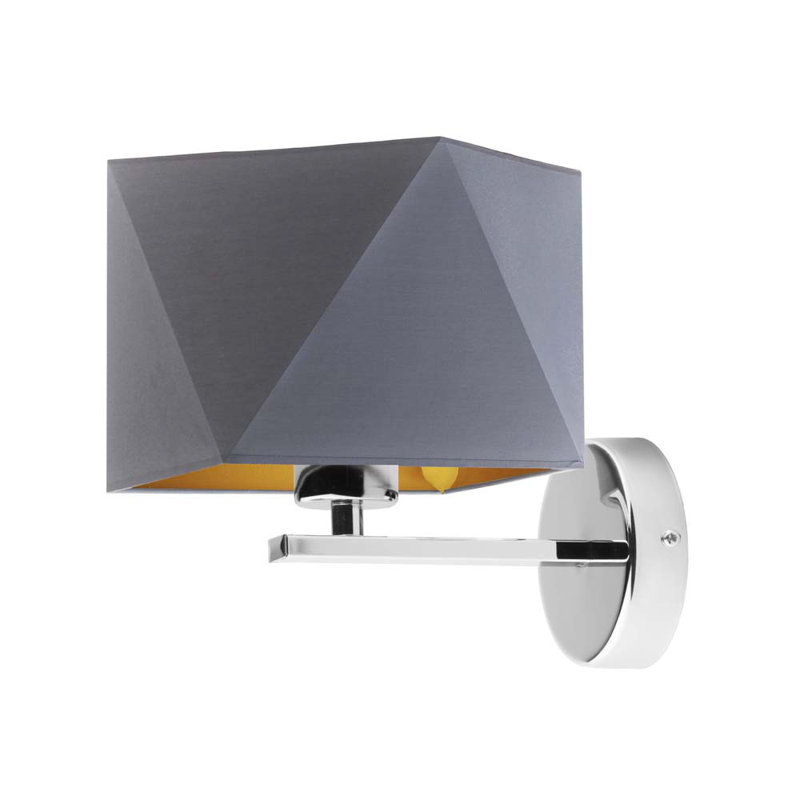 Odis Armed Sconce, Grey, Black