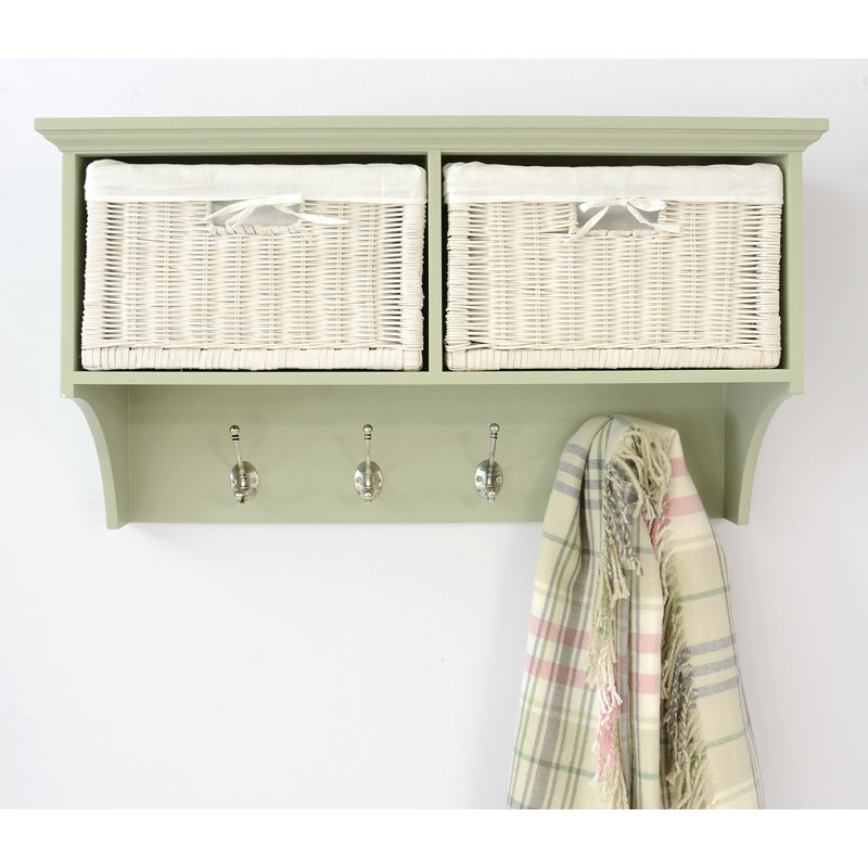 Erica Wall 4 - Hook Wall Mounted Coat Rack, Sage Green