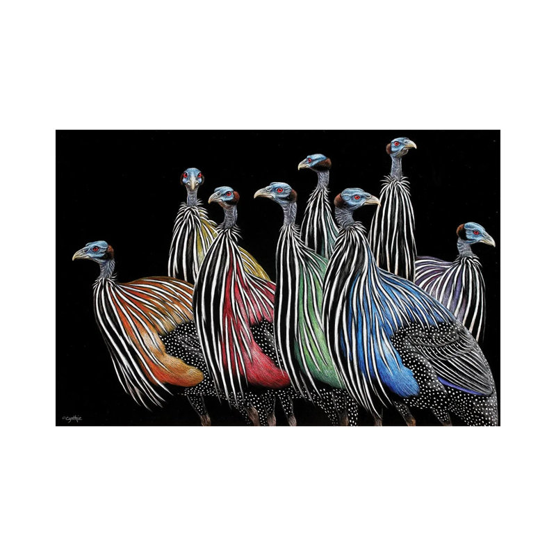 Pintade par Cynthie Fisher - reproduction, H 26 po x l 40 po x 1,5 po