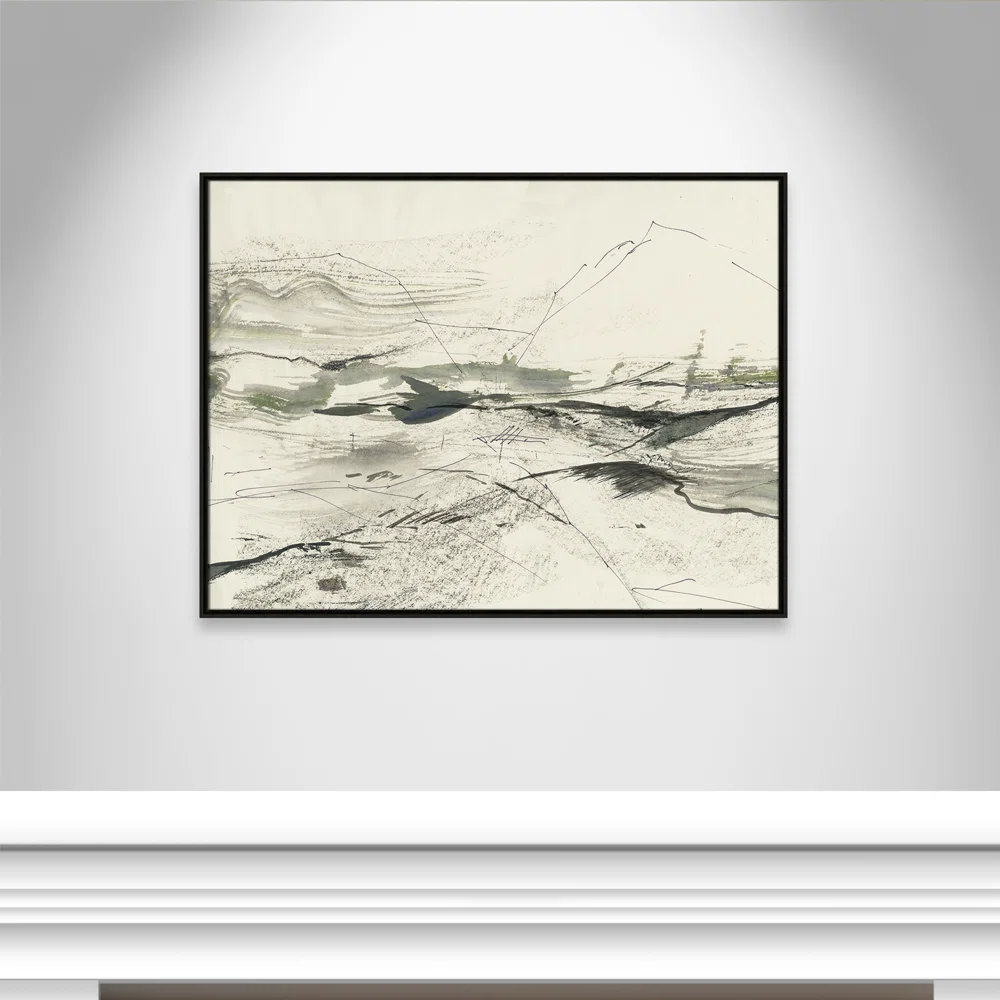 Green Sketches Print by PI Studio, No Mat, Espresso Floater Framed, 31.5" H x 41.5" W x 2" D