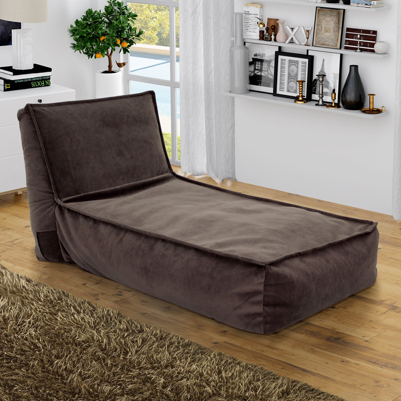 Bean Bag Lounger, Mocha Polyester Blend