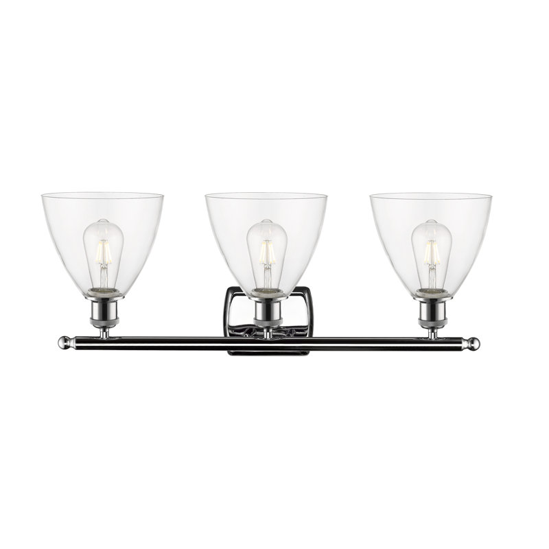 Éclairage pour meuble-lavabo 3 lumières Shauna, DEL, Transparent, Chrome poli