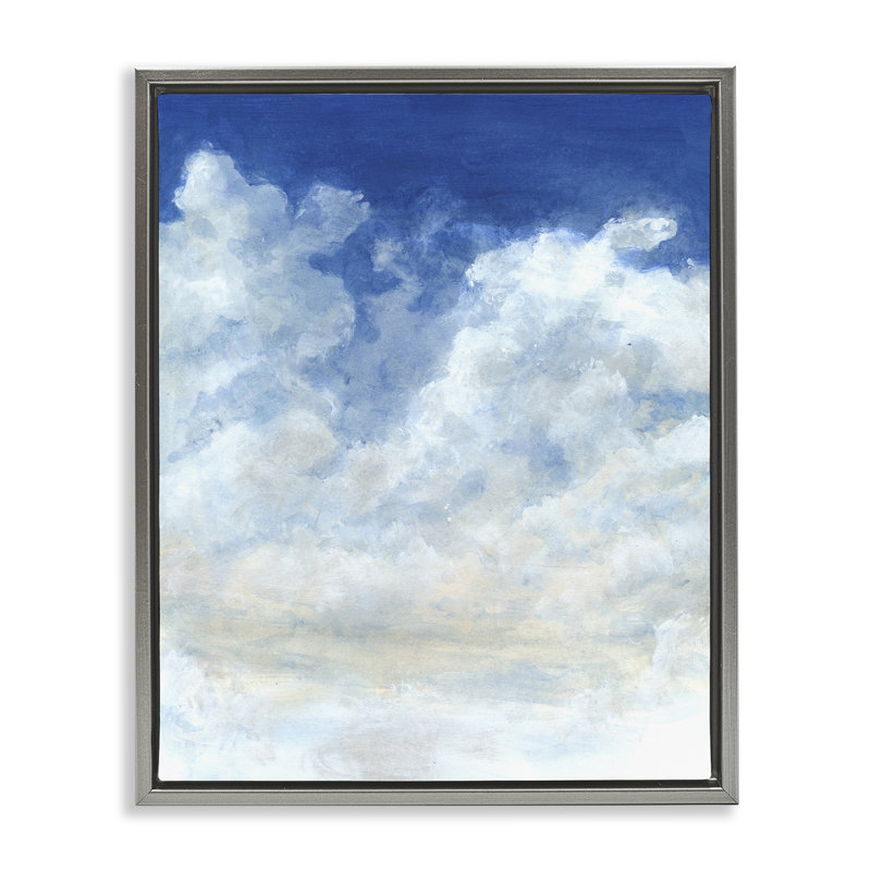 «Full Clouds In Blue Sky», art mural sur toile flottante par Grace Popp, Cadre flottant gris lustré, H 31 po x l 25 po