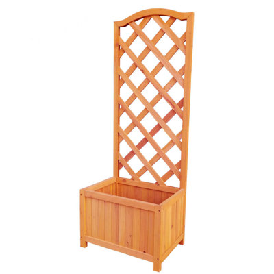 Earlham Wood Planter Box with Trellis