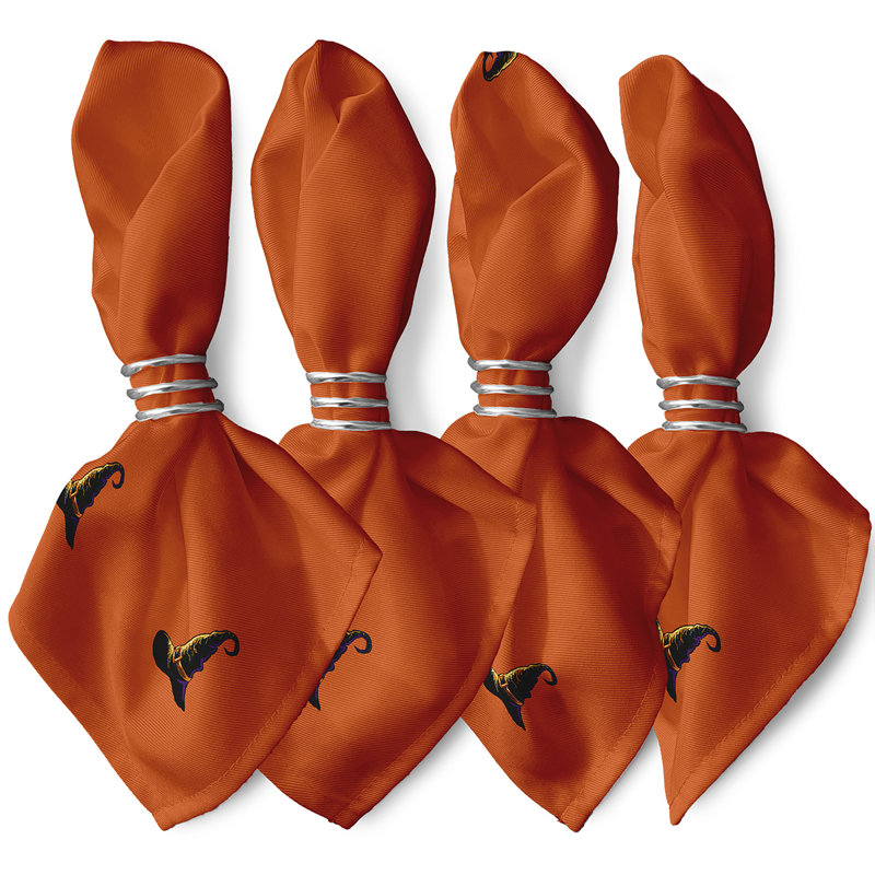 Ensemble de serviettes 4 pièces, L 18 po x L 18 po, Orange