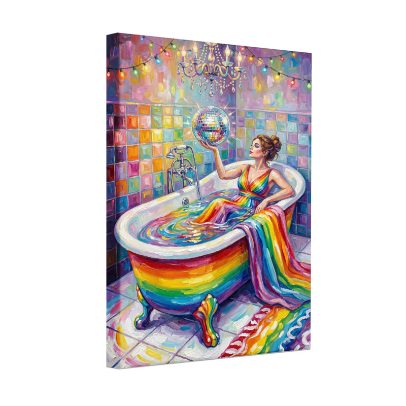 Bath & Laundry - Femme colorée dans une baignoire avec boule disco