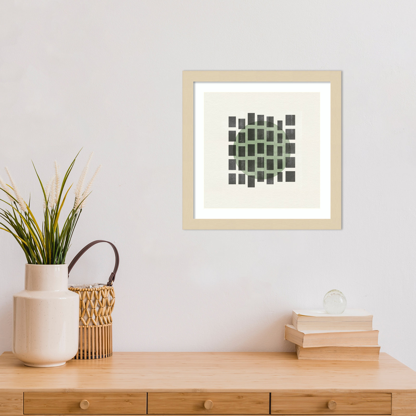 Leia "Minimalist Japandi 01" Print, Brown, 13" H x 13" W
