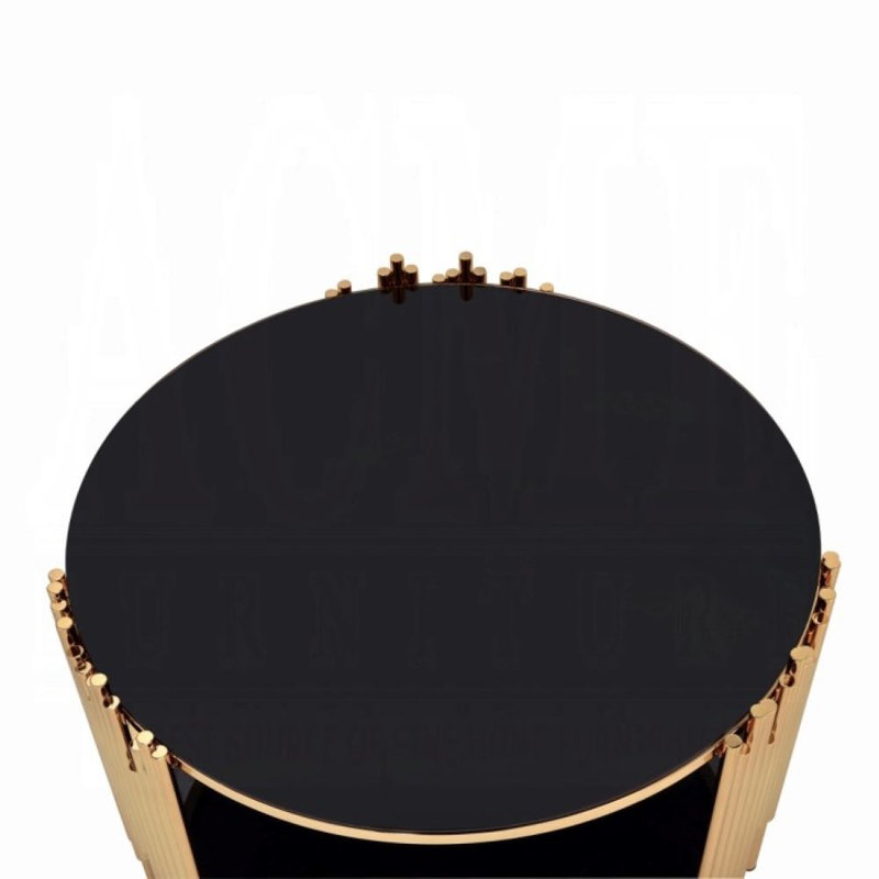 Table basse ACME Tanquin, verre doré et noir