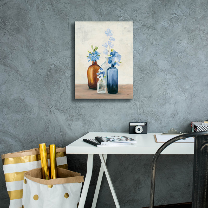'Windowsill Garden 2 Blue C' by Julia Purinton Canvas Wall Art, 26" x 30", 16" H x 12" W x 0.75" D