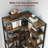 Modern Corner Bookshelf, 6 Tier Wooden Corner Bookcase, L-Shaped Storage Rack, Corner Solid Display Rack,Plant Stand