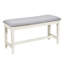 Ensemble de table de salle à manger en bois Mid-Century 6 pièces, ensemble de table de cuisine avec tiroir, chaises rembourrées et banc-226393203-226393205