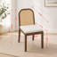 Chaise de salle à manger Mid-Century arquée avec dossier en canne et assise en chenille, beige (ensemble de 2)-714747173