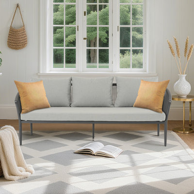 Canapé à accoudoirs 3 places avec coussin amovible et corde réglable 81 po