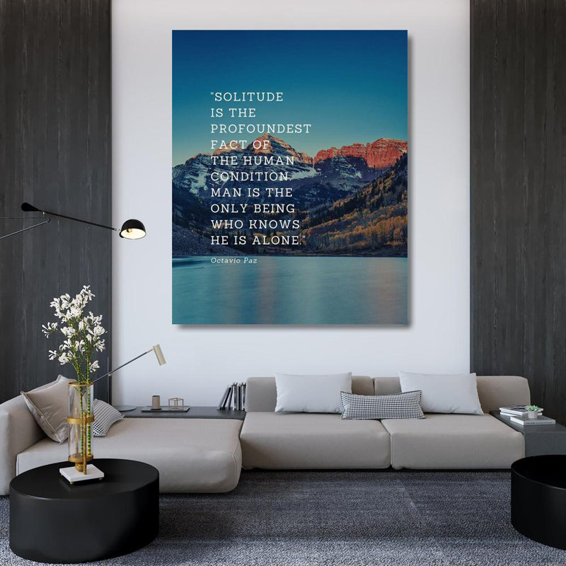 Art sur toile tendue Trinx ArtsyQuotes, titre: Octavio Paz Citation: Solitude, H 44 po x l 36 po