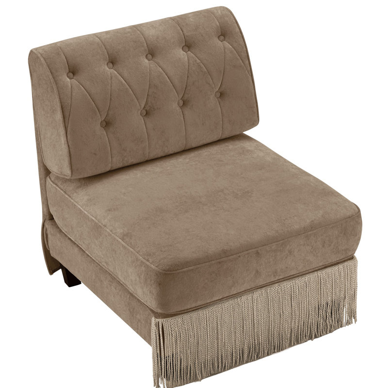 Canapé sans accoudoirs en velours camel