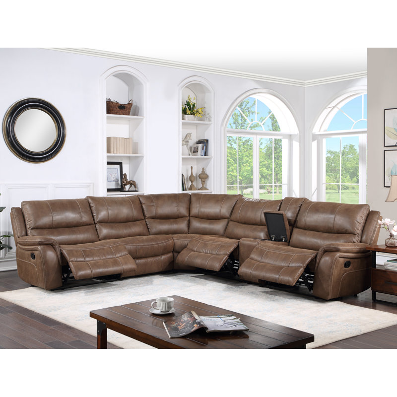 Kirkhill 6 - Piece Faux Leather Reclining Sectional