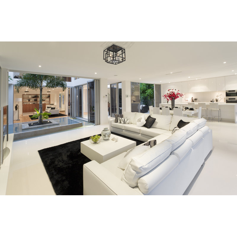 Orona Flush Mount, Black/Chrome