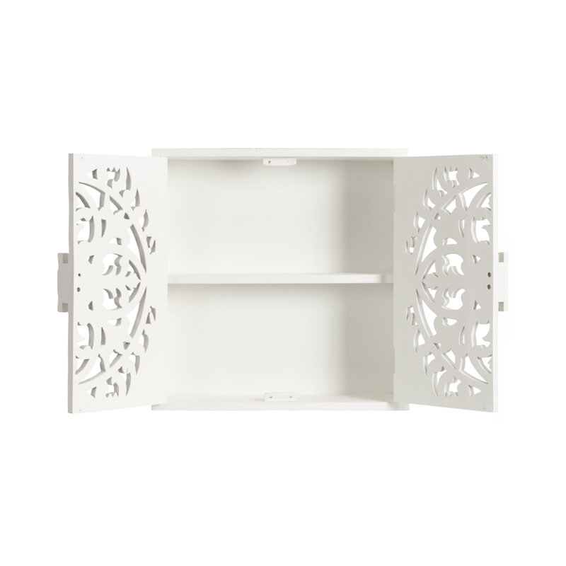 Buffet décoratif 2 portes Renard, Blanc, H 20 po x l 20 po x P 6 po