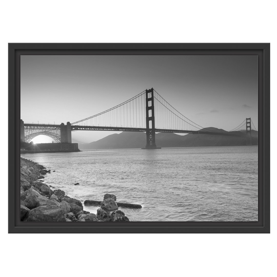 Gerahmtes Wandbild wunderschöne Golden Gate Bridge