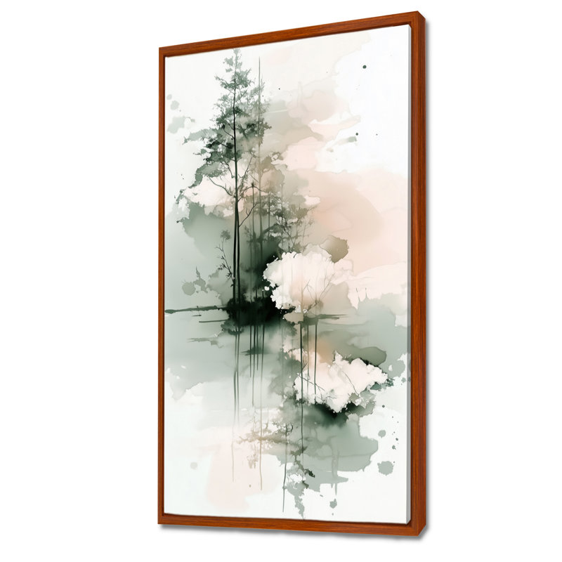 «Green», «Green Abstract Tree Abstract Reflection I - Forest», art mural sur toile Moody, H 40 po x l 20 po
