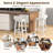 24.5" Wood Bar Stools Set Of 2 With Solid Back & Seat Mid Century Bar Chairs-765803381