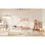 Lit simple en bois avec clôture blanche - Robuste et pour garde-corps en pin-1695169391