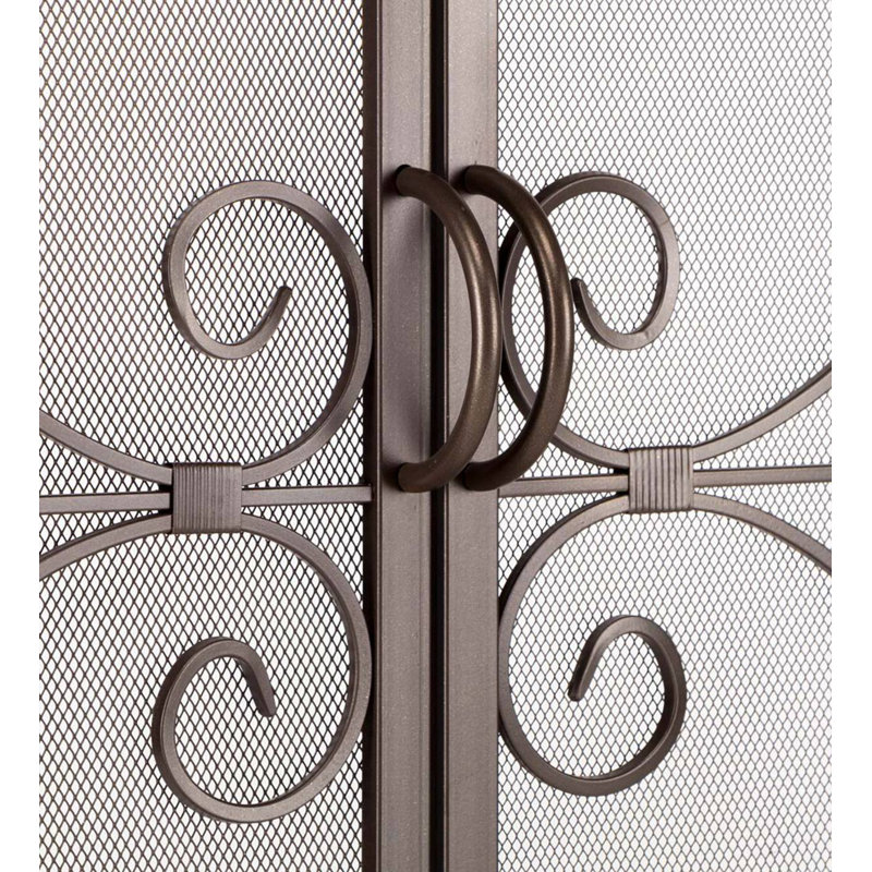 Petit pare-étincelles avec portes, Noir, H 31,5 po x l 38 po x P 3,75 po
