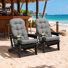 Ensemble de chaises d'extérieur en PEHD Adirondack avec coussins amovibles et porte-gobelet