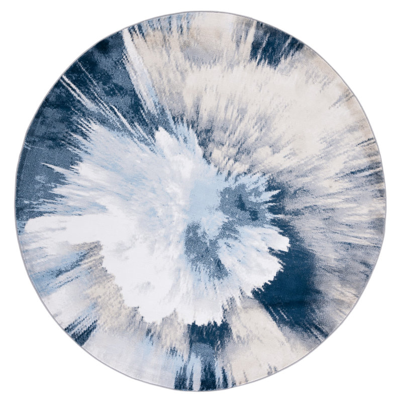 Algonac Performance Abstract Rug, Round 6'7"