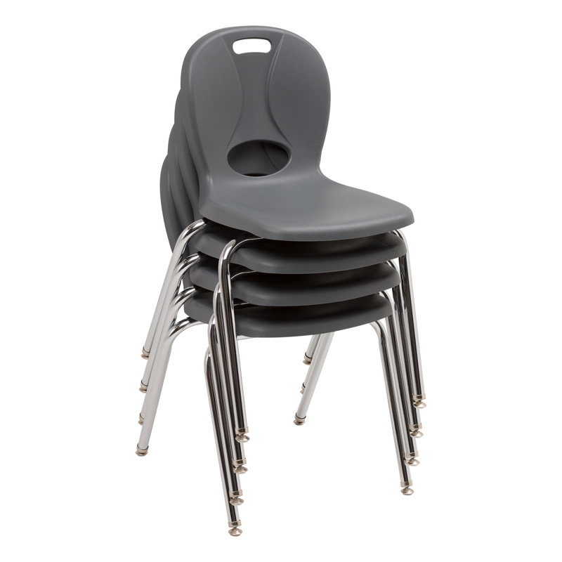 Chaises de classe empilables en plastique avec sièges profilés Structure Series, Graphite, 14 po