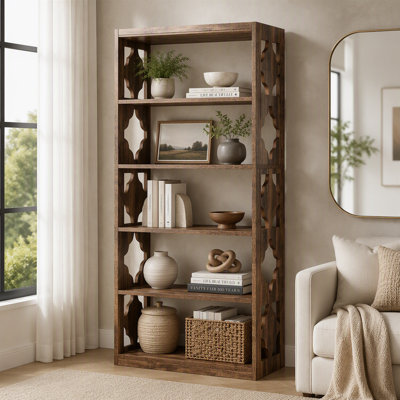 6-Tier Bookshelf, 70-Inch Wood Bookcase with Storage Shelves