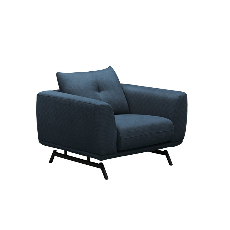 Aniye Upholstered Armchair, Navy Polyester