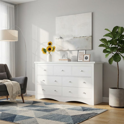 Modern Drawer Dresser With Anti-Tip Kit, Tall Wood Chest For Bedroom Or Living Room Storage