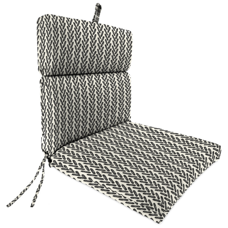 22" x 44" Outdoor Chair Cushion with Ties and Loop, Light Gray