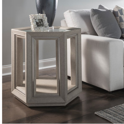 Signature Designs Zeitgeist Linen Hexagonal End Table