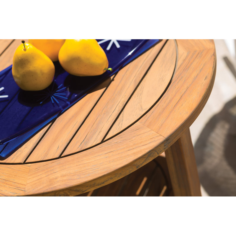Teak Outdoor Round Teak Side Table